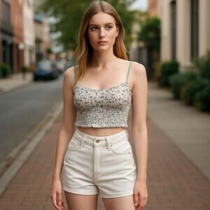 $198 Morgan Lane Lia Silk Bra In Confetti Floral Small NWT
